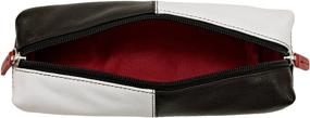 img 1 attached to 💼 Black Leather Oblong Cosmetic Makeup