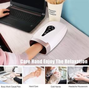 img 2 attached to 👐 Cordless Electric Hand Massager with Heat, Air Compression & Vibration for Arthritis Relief, Numbness, Fatigue, and Soreness - 6 Modes & 6 Intensities (White)