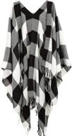 🧣 surblue elegant shawl scarf: classic plaid open front, oversized, soft for women logo