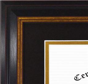 img 2 attached to 🖼️ Golden State Art, 11x14 Diploma/Certificate Frame with Sawtooth Hangers, Real Glass, Black Gold & Burgundy Molding, (Black Over Gold Double Mat, 8.5x11 Diploma)