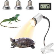 🐢 rotatable basking lamp with reptile heat lamps for turtle aquarium tank, uva/uvb heating, clamp included - suitable for lizard, snake, frog, spider, and aquatic plants | includes 3 heat bulbs & 1 tm (e27,110v) logo