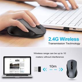 img 2 attached to 🖱️ TECKNET 2.4G Wireless Mouse with USB Nano Receiver - 18 Month Battery Life, 3 Adjustable DPI Levels (Grey)