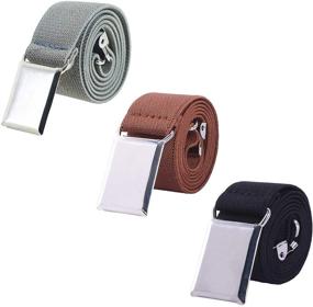img 4 attached to 👶 Stylish and Practical: Toddler Boy Kids Buckle Belt - Adjustable Silver Buckle Belts, Set of 3