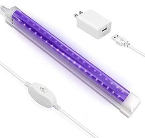 img 2 attached to 🔦 10W UV LED Black Light Tube by HouLight - Replacement for Black Light Bulbs, Perfect for Blacklight Posters, UV Art in Bedrooms, Ideal for Halloween and Blacklight Parties