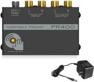 🎶 kinter pr400 ultra compact phono vinyl turntable preamp - mini electronic audio stereo phonograph preamplifier with gold plated rca input/output &amp; low noise operation + 12v dc adapter included logo