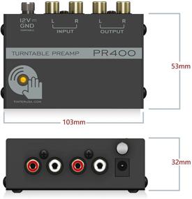 img 1 attached to 🎶 Kinter PR400 Ультракомпактный фоновый виниловый проигрыватель-предусилитель - Миниатюрный электронный аудио-стереофонограф с входом/выходом RCA с золотым покрытием и низким уровнем шума + Адаптер 12V поставляется в комплекте