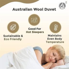 img 3 attached to High-Quality DOWN UNDER Bedding Queen Size Australian Washable Sheepskin Wool Duvet - All Season Blanket - 100% Cotton Cover - Medium Weight Comforter Quilt with Corner Ties Tab