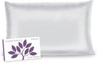 mulberry park - 19 momme silk pillowcase: ultimate hair and skin care solution - no more bed head, frizz or wrinkles - premium 6a pure mulberry silk - 1pc white standard logo