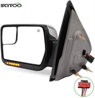 scitoo towing mirrors for ford f-150 - power 🔍 heated chrome puddle signal double glass (driver side) - 2007-2014 logo