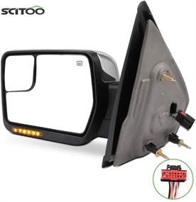 img 4 attached to SCITOO Towing Mirrors for Ford F-150 - Power 🔍 Heated Chrome Puddle Signal Double Glass (Driver Side) - 2007-2014