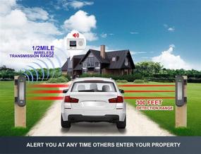 img 3 attached to 🏡 Solar Wireless Driveway Alarm System by HTZSAFE - 1/2 Mile Long Transmission Range - 300 Feet Wide Sensor Range - No Wiring, Battery Replacement - Outdoor Weatherproof Security Perimeter Alert System Kit