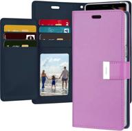 goospery rich wallet for samsung galaxy note 9 case (2018) extra card slots leather flip cover (purple) nt9-ric-ppl logo