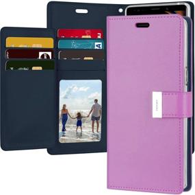 img 4 attached to Goospery Rich Wallet For Samsung Galaxy Note 9 Case (2018) Extra Card Slots Leather Flip Cover (Purple) NT9-RIC-PPL