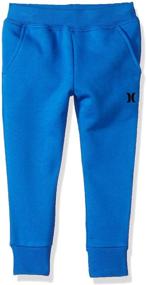 img 2 attached to Hurley Boys Fleece Jogger Obsidian Boys' Clothing