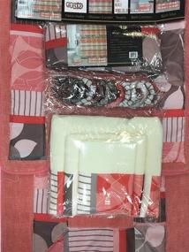 img 1 attached to 🛀 Zen 18-Piece Bathroom Set: 2-Rugs/Mats, 1-Fabric Shower Curtain, 12-Fabric Covered Rings, 3-pc. Decorative Towel Set (Peach) - Create a Tranquil Oasis