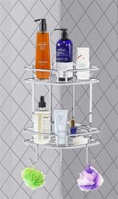 img 1 attached to 🚿 Efficient and Stylish 2-Tier Bathroom Corner Shower Caddy Organizer – Chrome Finish