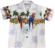 🌺 hawaii tropical parrot hawaiian broader white boys' clothing: exquisite island-inspired apparel for your little gentlemen logo