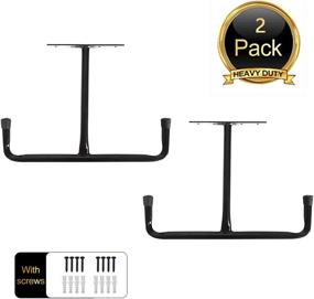 img 3 attached to 🔗 Black Heavy-Duty Double Ceiling Hooks, 16.5" Arm Length - 2 Pack Overhead Garage Storage Rack - Utility Mounted Hangers