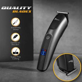 img 2 attached to 🧔 Ultimate 5-in-1 Beard Trimmer: Extremely Fine Cutting Hair Trimmer for Men | Waterproof, Turbo Speed Motor, Quick Charge, Powerful Battery & Durable Blades