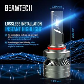 img 1 attached to 💡💡💡 Лампы LED BEAMTECH 9005: высокая яркость 12000LM с набором конверсии G-XP чипов, белый ксеноновый свет 6500K и замена на 90W галогеновой лампы