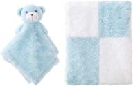 👶 zechrey baby unisex plush blanket with attached blue bear comfort toy – super soft, cozy, and lightweight crib blanket for toddler girls, boys, and infants logo