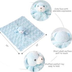 img 3 attached to 👶 ZECHREY Baby Unisex Plush Blanket with Attached Blue Bear Comfort Toy – Super Soft, Cozy, and Lightweight Crib Blanket for Toddler Girls, Boys, and Infants