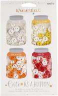 🧵 kimberbell button embellishment set: white, yellow, orange, red kdkb171 – includes assortment of unique button styles, simple application logo