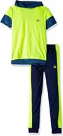 rbx boys' performance tee and 👕 pant set - 2-piece active wear for kids logo