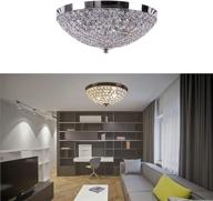 💎 stunning crystal ceiling light: contemporary flush mount fixture with elegant bowl shaped design- ideal for hallways, entries, bedrooms, and foyers, stunning chrome finish and e12 compatibility логотип