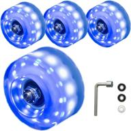 🛼 mashart roller skate wheels: outdoor 6 led light up 4 pack for luminous double row skating and skateboard with bearings 32mm x 58mm logo