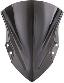 img 2 attached to 🛵 Черный лобовое стекло мопеда Scooter WindScreen Wind Deflectors Double Bubble, совместимый с Kawasaki Ninja 400 EX400 2018-2019