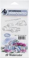 🚚 multicolor mini watercolor cling rubber stamps - art impressions truck logo