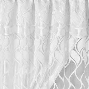 img 3 attached to 🪟 Light Grace Window Curtain Panel Drape - Clipped Voile, Voile Jacquard with Double Valance and Taffeta Backing - Set of 2, 54" W x 84" L + Valance (Snow)