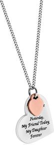 img 1 attached to MY LITTLE GIRL YESTERDAY MY FRIEND TODAY MY DAUGHTER FOREVER Heart Pendant Necklace: Ideal Daughter Gift from Mom/Dad for Women & Teen Girls