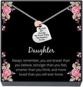 img 4 attached to MY LITTLE GIRL YESTERDAY MY FRIEND TODAY MY DAUGHTER FOREVER Heart Pendant Necklace: Ideal Daughter Gift from Mom/Dad for Women & Teen Girls