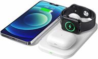 🔌 mankiw 3-in-1 wireless charging station for iphone 12/11 pro max/x/xs max/8/8 plus, airpods 2/pro, iwatch series, and samsung phones - white logo