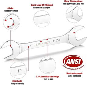 img 2 attached to 🔧 RIMKOLO 7-комплект инструмента супертонких открытых гаечных ключей SAE: 3/8" до 1-1/4" из хром-ванадиевой стали в рулоне