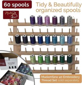 img 2 attached to 🧵 Maximize Sewing Efficiency with Madam Sew 60-Spool Sewing Thread Rack - Versatile Free Standing or Wall Mount Embroidery Thread Spool Holder for Optimal Sewing Organization and Storage