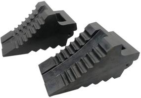 img 3 attached to 🚚 ROBLOCK Heavy Duty Solid Rubber Wheel Chocks for Trailers - 2 Pack, Black, 8.6" Length x 3.7" Width x 4.7" Height