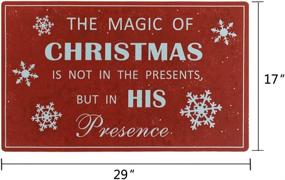 img 1 attached to 🎄 Non Slip Rubber Entry Door Mat for Christmas, Indoor/Outdoor Xmas Holiday Decor, Red - Patio Front Door Doormat for Enhanced Holiday Ambiance
