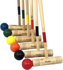 img 1 attached to 🏑 6-Player Champions Croquet Set by Baden, Enhanced with Soft Grip Handles for Optimal Performance