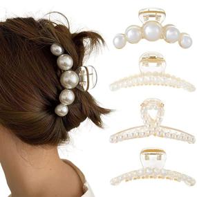 img 4 attached to Campsis Pearl Acrylic Barrette Accessories