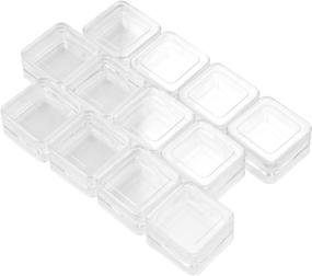 img 4 attached to 🗂️ SE 12 Stackable Square Plastic Containers - 8741BB: Space-Saving Storage Solution