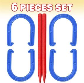 img 3 attached to 🐴 Gamie Horseshoes Tossing Game Set with 4 Durable Plastic Horse Shoes and 2 Stakes - Fun Outdoor Activity for Family, Kids, and Adults - Perfect for Parties, Camping, Yard, and Lawn Entertainment