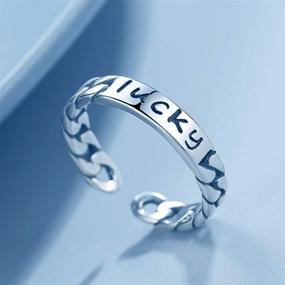 img 3 attached to ALLHOUR Adjustable Vintage Silver Toe Rings - Resizable Solid 925 Sterling Silver Rings for Women, Unisex Lucky Infinity Open Finger Rings - Stylish Silver Thumb Rings for Men, Women & Girls