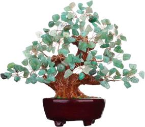 img 4 attached to Natural Green Crystal Art Deco Office Living Room 🌳 Money Tree - Feng Shui Tangling Quartz Gemstone, 7 Inches