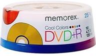 vibrant and reliable: memorex dvd+r 16x cool colors 25pack delivers superior performance logo