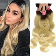 π§ nadula hair ombre t1b613 blonde body wave human hair bundles 10a brazilian remy hair dark roots honey blonde weaves sew in extension (14 16 18inch) logo