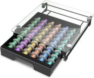 everie tempered glass top drawer holder for nespresso coffee pods - holds 54 capsules, not compatible with vertuoline pods logo