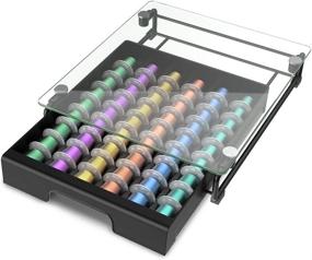 img 4 attached to EVERIE Tempered Glass Top Drawer Holder for Nespresso Coffee Pods - Holds 54 Capsules, Not Compatible with Vertuoline Pods